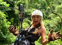 Canopy-level zipline flight over the Kelani River valley